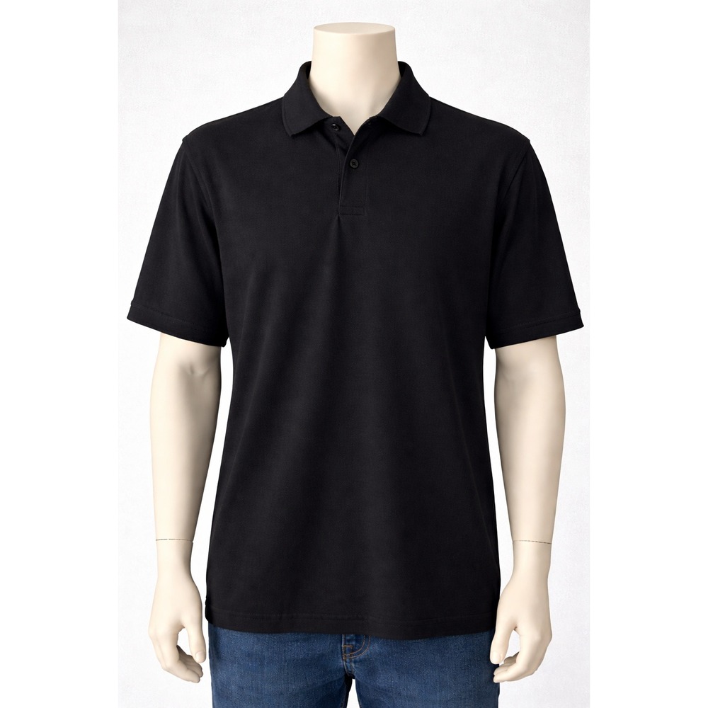 Dockers Golf Polo Shirt Men Medium Black Pickleball Dadcore Classic Workwear